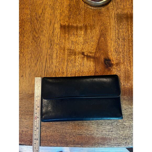 Vintage Monsac Original Leather Trifold Wallet with Snap Closure Black - Picture 9 of 10